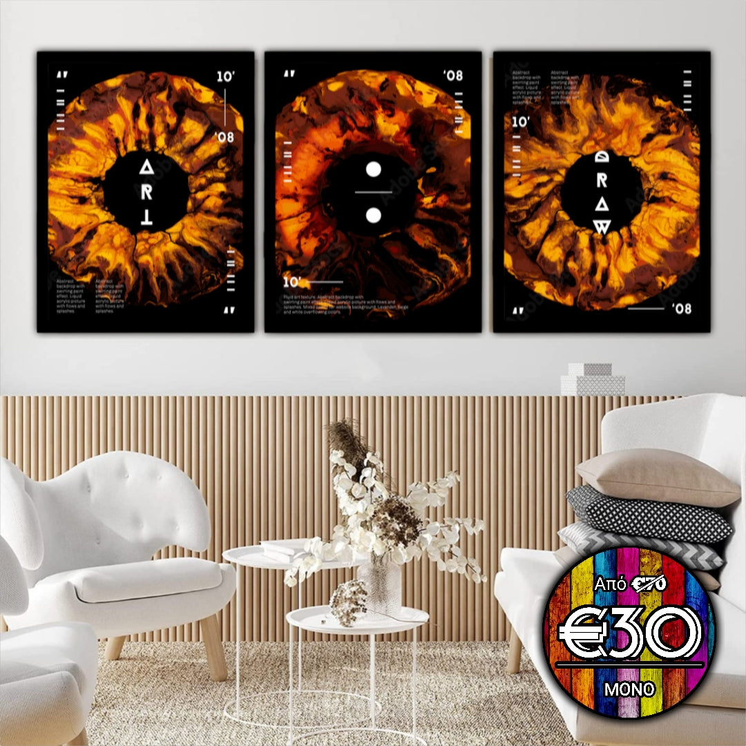 #206 Framed Canvas Wall Art 3 Piece Set