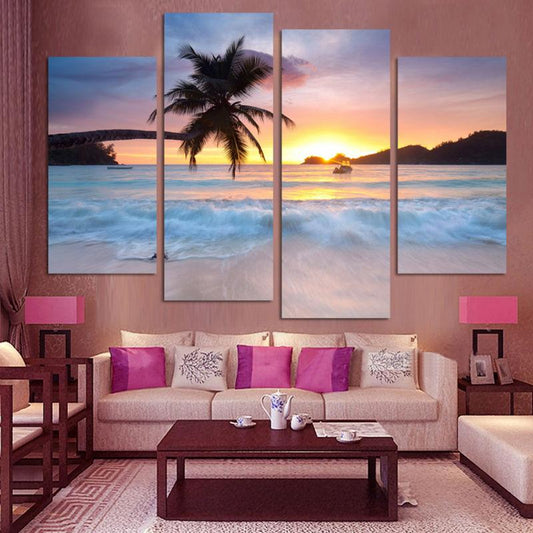 #87 Framed Canvas Wall Art 4 Piece Set