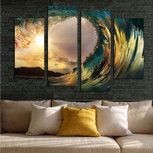 #86 Framed Canvas Wall Art 4 Piece Set